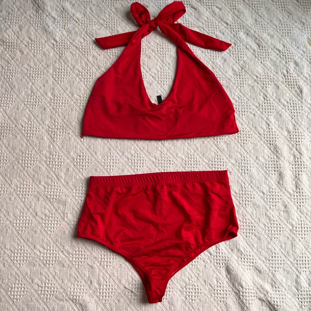 ‼️BOGO SALE‼️ PRETTYLITTLETHINGS Red High Waisted Cheeky Bikini